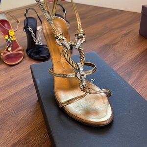 Giuseppe Zanotti Bronze Crystal Heels 8